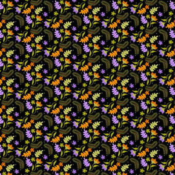 Quadro em tela Night Leaves pattern