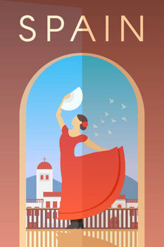 Quadro em tela Spain. Vector poster.