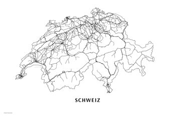 Quadro em tela Switzerland black & white
