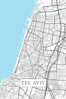 Quadro em tela Tel Aviv white