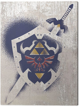 Quadro em tela The Legend of Zelda - Hylian Shield Stencil