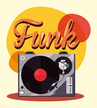 Quadro em tela turntable and vinyl vector design