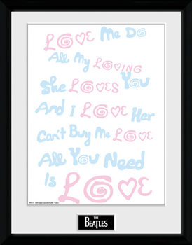 Poster emoldurado The Beatles - Lyrics