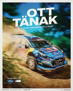 Umjetnički tisak M-Sport Ford - 2023 Signed by Ott Tänak