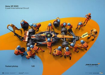 Umjetnički tisak McLaren Formula 1 Team - 1.80 - World Record Fastest Pit Stop - 2023