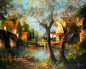 Umjetnički tisak Mill Bridge