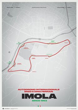 Umetniški tisk Imola Circuit – Track Evolution – Autodromo Internazionale Enzo e Dino Ferrari