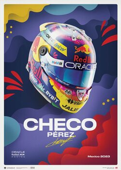 Umetniški tisk Oracle Red Bull Racing - Sergio Pérez - Helmet - Mexican Grand Prix - 2023
