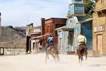 Αυτοκόλλητο Two Cowboys Riding away