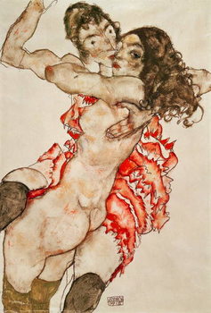 Sticker Two Women Embracing, 1915