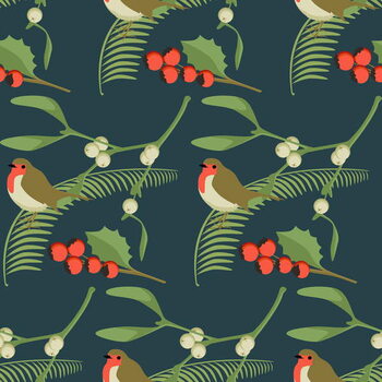 Valokuvatapetti Christmas Robin