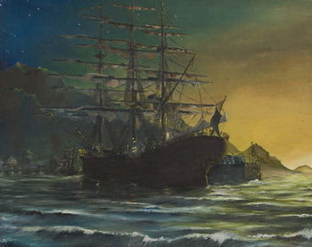 Valokuvatapetti Clipper ship in port 1860's, 1991,