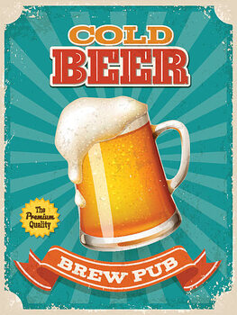 Наклейка Vector beer poster