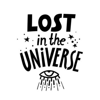 Футболка Vector black lettering poster Lost in