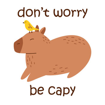 Футболка Vector funny capybara with text dont