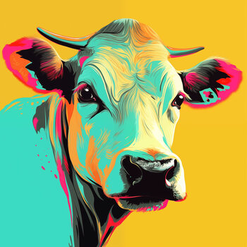 Принти на полотні Vibrant Pop Art Cow