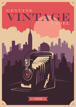 T-paita Vintage poster design.