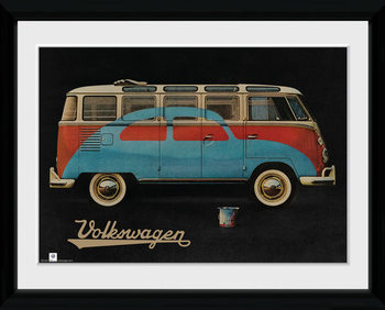Poster emoldurado VW Camper - Paint Advert