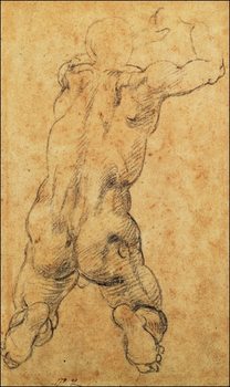 Michelangelo - Nudo Virile Inginocchiato Art Print