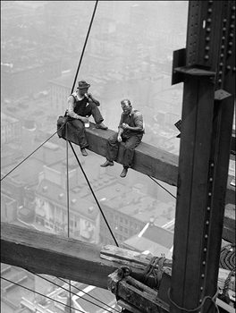 Workers sitting on steel beam 1926 Art Print