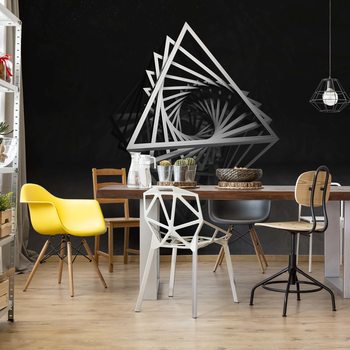 3D Black And White Object Wallpaper Mural