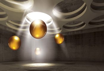 Фототапет 3D Modern Design Gold Spheres