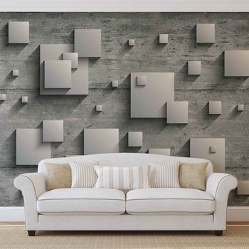 Abstract Modern Grey Silver Wallpaper Mural