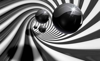 Abstract Swirl Modern Spheres Wallpaper Mural
