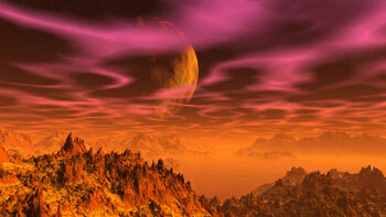 Ταπετσαρία Alien Planet. Mountain. 3D rendering