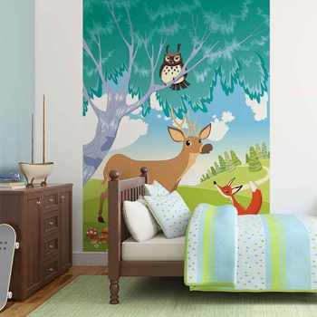 Animals in The Forest Wallpaper Mural