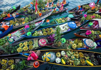 Banjarmasin Floating Market Wallpaper Mural