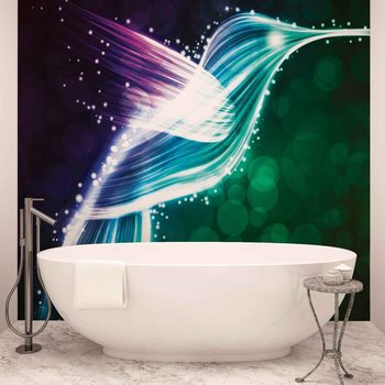 Bird Hummingbird Neon Colours Wallpaper Mural