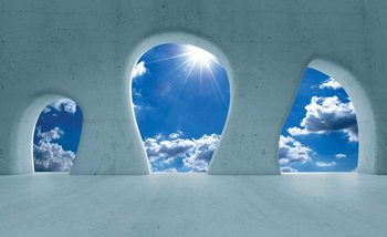 Blue Sky View Modern Wallpaper Mural