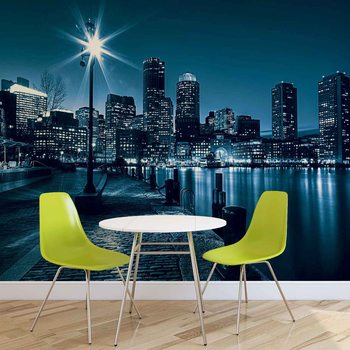City Boston Skyline Wallpaper Mural