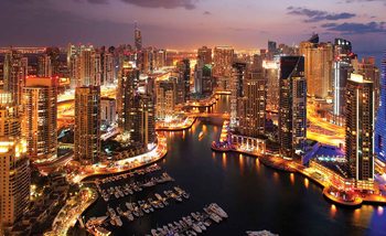 City Dubai Marina Skyline Wallpaper Mural