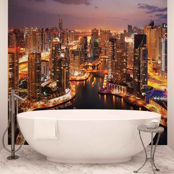 City Dubai Marina Skyline Wallpaper Mural