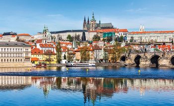 City Prague Bridge River Cathedral Wallpaper Mural