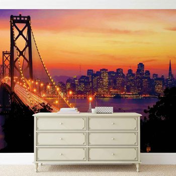 City Skyline Golden Gate Bridge Wallpaper Mural