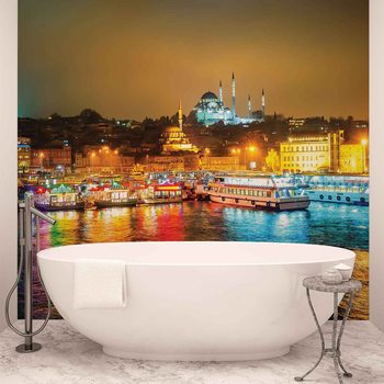 City Turkey Bosphorus Multicolour Wallpaper Mural