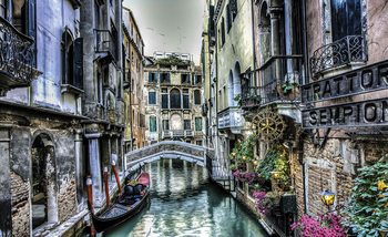 City Venice Canal Bridge Art Wallpaper Mural