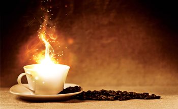 Coffee Cafe Fire Wallpaper Mural