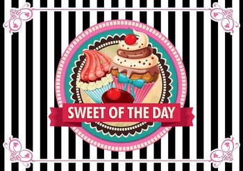 Cupcakes Retro Wallpaper Mural