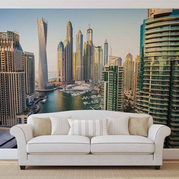 Dubai City Skyline Marina Wallpaper Mural