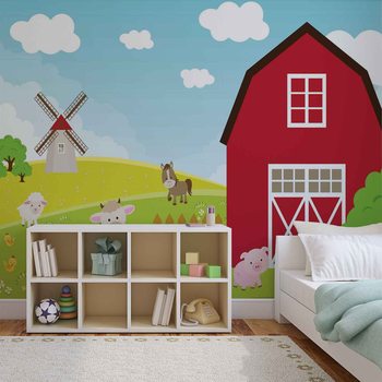 Wallpaper Mural Farm Cartoon Boys Bedroom