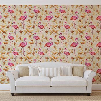 Flamingos Bird Pattern Wallpaper Mural