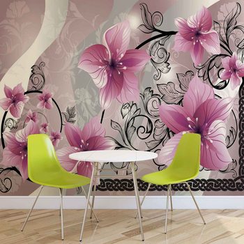Flowers Floral Pattern Wallpaper Mural