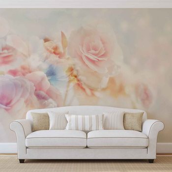 Flowers Pastel Colours Wallpaper Mural