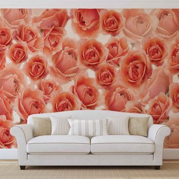 Flowers Roses Red Wallpaper Mural
