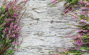 Flowers Wood Wallpaper Mural