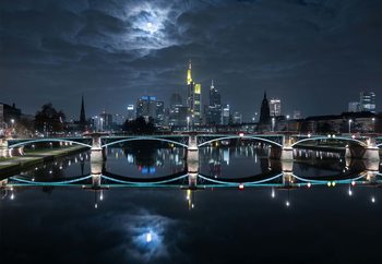 Frankfurt At Full Moon Wallpaper Mural